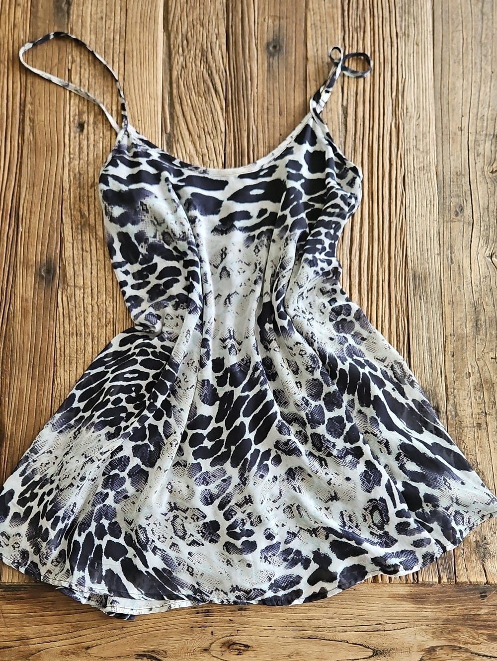Show Me Your MuMu Black/Gray/cream Animal Print Mini Dress Small